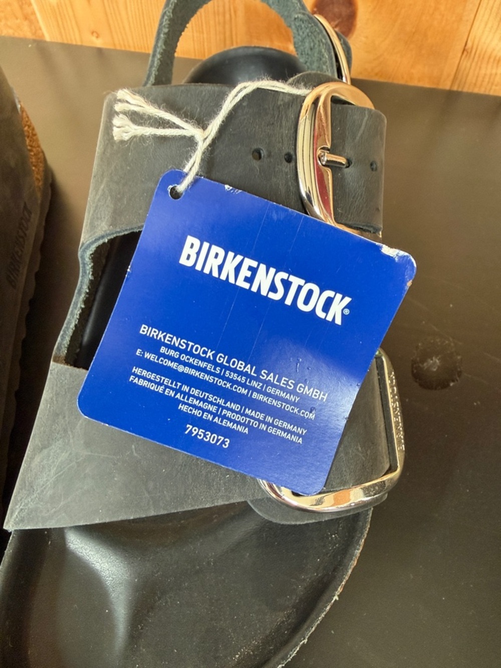 Birkenstock Black Suede Double Strap Sandals with Buckles - Picture 8 of 9